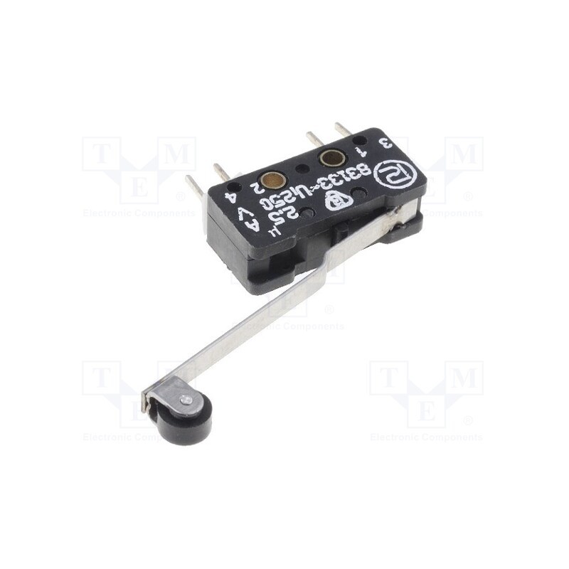 1 pcs x PROMET - 83133S54ER-34,4LO - Microswitch SNAP ACTION, 2.5A/250VAC, 0.3A/220VDC, ON-(ON), IP40