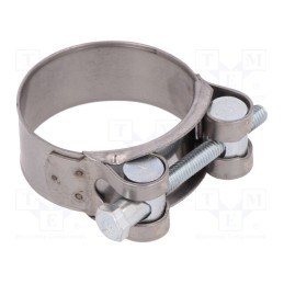 1 pcs x MPC INDUSTRIES - S2044 - T-bolt clamp, W: 22mm, Clamping: 44÷47mm, chrome steel AISI 430, S