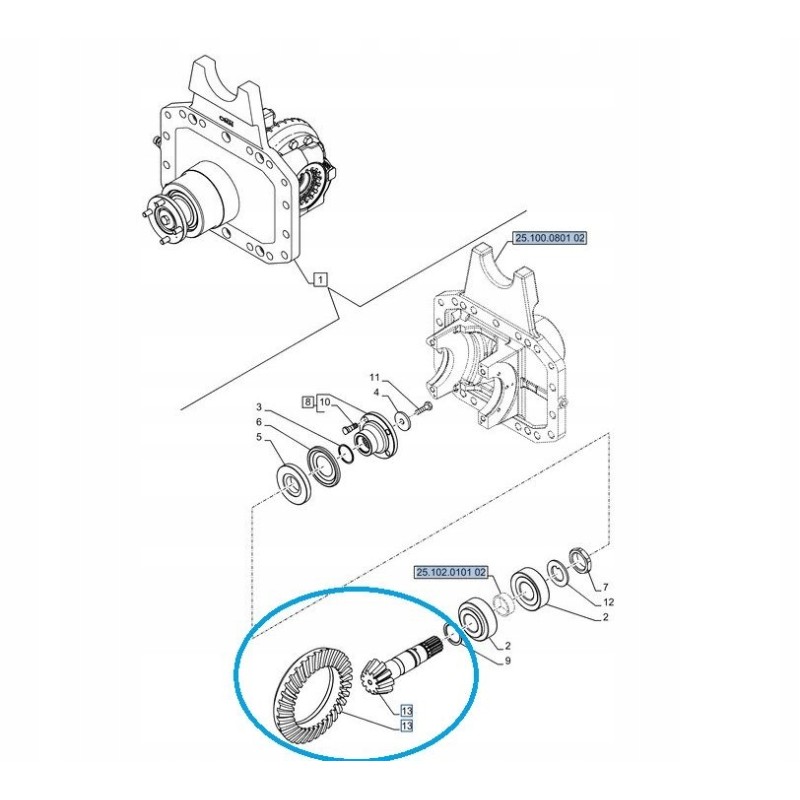 Roller with attack wheel New Holland T7 Case Puma 84365