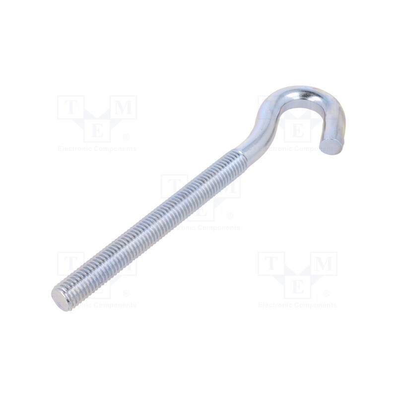 1 pcs x DROMET - HZ12165 - Hook, angular, steel, zinc, Thread len: 107mm, Overall len: 165mm