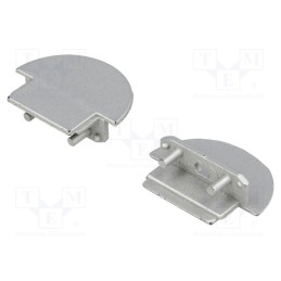 1 set x TOPMET - A3060040 -AS - Cap for LED profiles, silver, 2pcs, ABS, with hole, GROOVE14