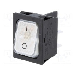 1 pcs x Marquardt - 1835.3105 - ROCKER, DPST, Pos: 2, ON-OFF, 10A/250VAC, white, IP40, LED, 100mΩ