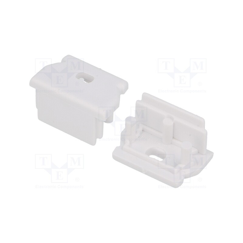 1 set x TOPMET - A1100001 -AS - Cap for LED profiles, white, 2pcs, ABS, with hole, UNI12