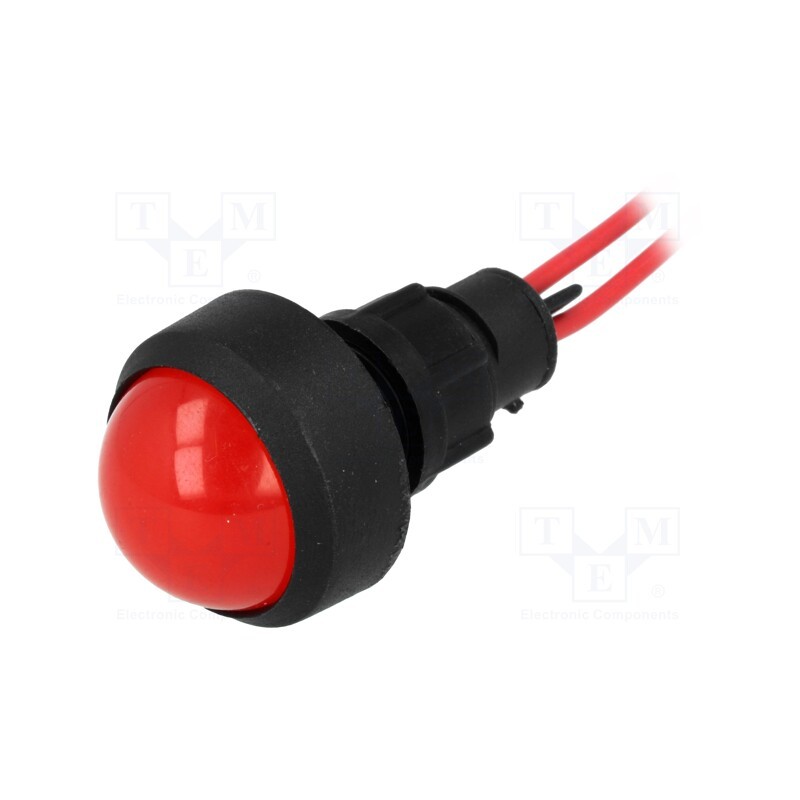 1 pcs x ELPROD - LKD220-R - Indicator: LED, prominent, red, 230VAC, Ø13mm, IP20, leads 300mm