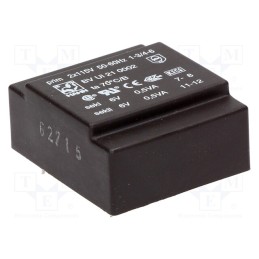 1 pcs x HAHN - BV UI 21 0002 - Transformer: encapsulated, 1VA, 115VACx2, 6V, 6V, 82mA, 82mA, PCB