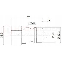 Hydraulic quick connector, euro plug, internal thread 3 4
