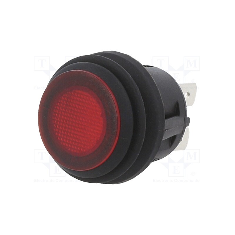 1 pcs x SWITCH COMPONENTS - PB-1B-DC-2-RIL - Switch: push-button, Pos: 2, SPST, 20A/14VDC, red, Illumin: LED, PB
