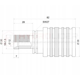 Hydraulic quick connector Euro socket M18 long