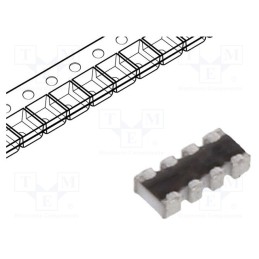 100 pcs x YAGEO - YC124-JR-07200RL - Resistor network: Y, SMD, 200Ω, ±5%, 62.5mW, No.of resistors: 4