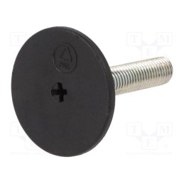 1 pcs x ELESA+GANTER - LX.50-SW19-M12X48-S - Foot, rigid,with screwdriver slot,with lever, Base dia: 50mm