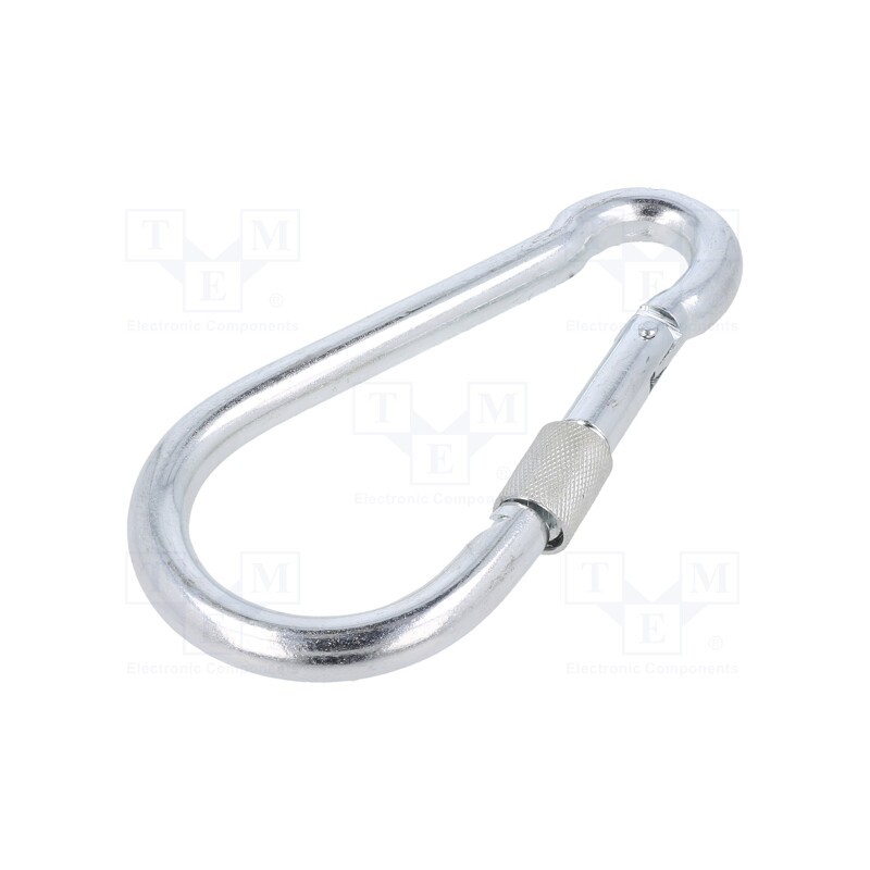 1 pcs x DROMET - KSZ13160 - Carabiner, steel, for rope, L: 160mm, zinc, 13mm, with protection