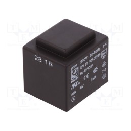 1 pcs x HAHN - BV EI 305 2836 - Transformer: encapsulated, 3VA, 230VAC, 8V, 375mA, PCB, BVEI