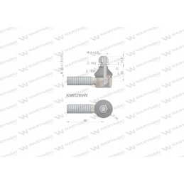 Steering joint 95mm m22x1 5 l k965269 waryns