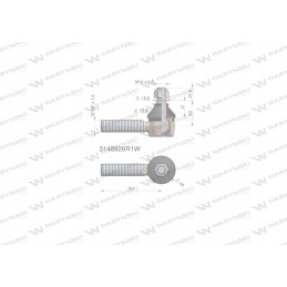 Steering joint 101mm m20x1 5 3148926r1 waryn