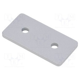 1 pcs x ELESA+GANTER - GN 967-30-60-F-2-SR - Flat bar, for profiles, W: 30mm, L: 60mm, steel, Size: 30mm, silver