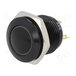 1 pcs x ONPOW - GQ16B-10E/J/B/24V/A - Switch: vandal resistant, Pos: 2, SPST-NO, 2A/36VDC, IP65, OFF-(ON)