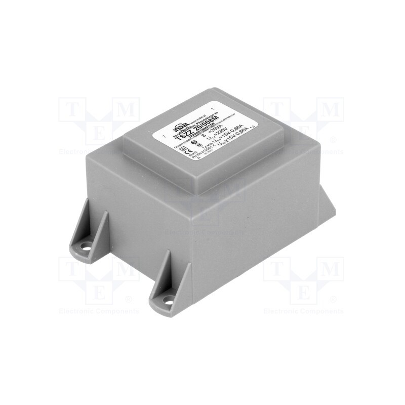 1 pcs x INDEL - TSZZ20/008M - Transformer: encapsulated, 20VA, 230VAC, 15V, 15V, 660mA, 660mA, PCB