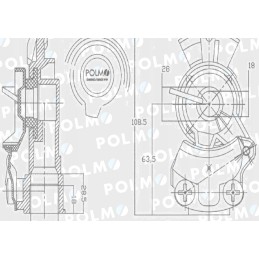 Air duct connector for tractor, double-sided trailer