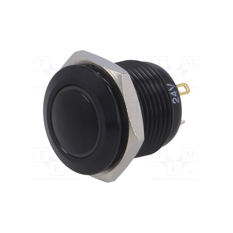 1 pcs x ONPOW - GQ16B-10E/J/R/24V/A - Switch: vandal resistant, Pos: 2, SPST-NO, 2A/36VDC, IP65, OFF-(ON)