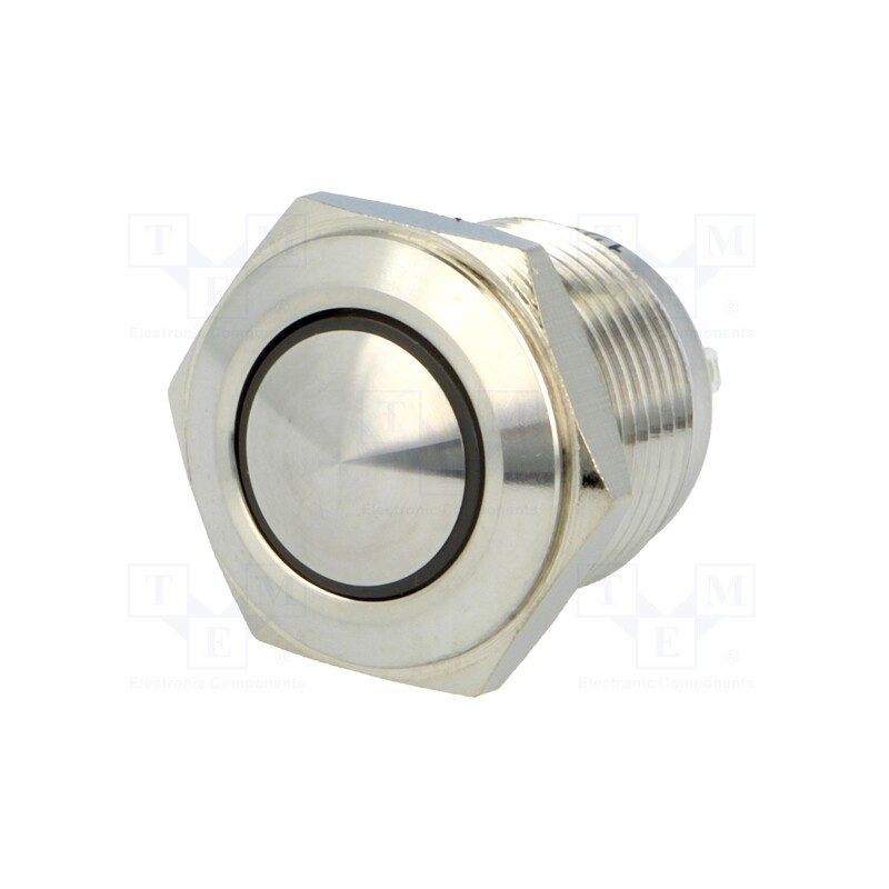 1 pcs x ONPOW - GQ16B-10E/J/G/12V/S - Switch: vandal resistant, Pos: 2, SPST-NO, 2A/36VDC, IP65, OFF-(ON)