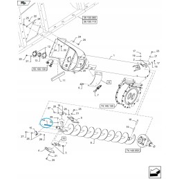Left pin of the New Holland CX8 pile conveyor
