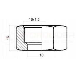 Tekalan fitting on a diameter 10 tube, nut M16x1 5