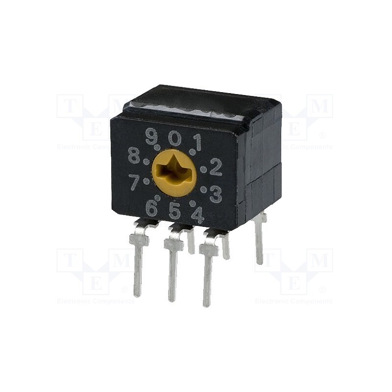 1 pcs x OMRON OCB - A6CV-10R - Encoding switch, DEC/BCD, Pos: 10, THT, Rcont max: 200mΩ, 1Ncm, A6CV