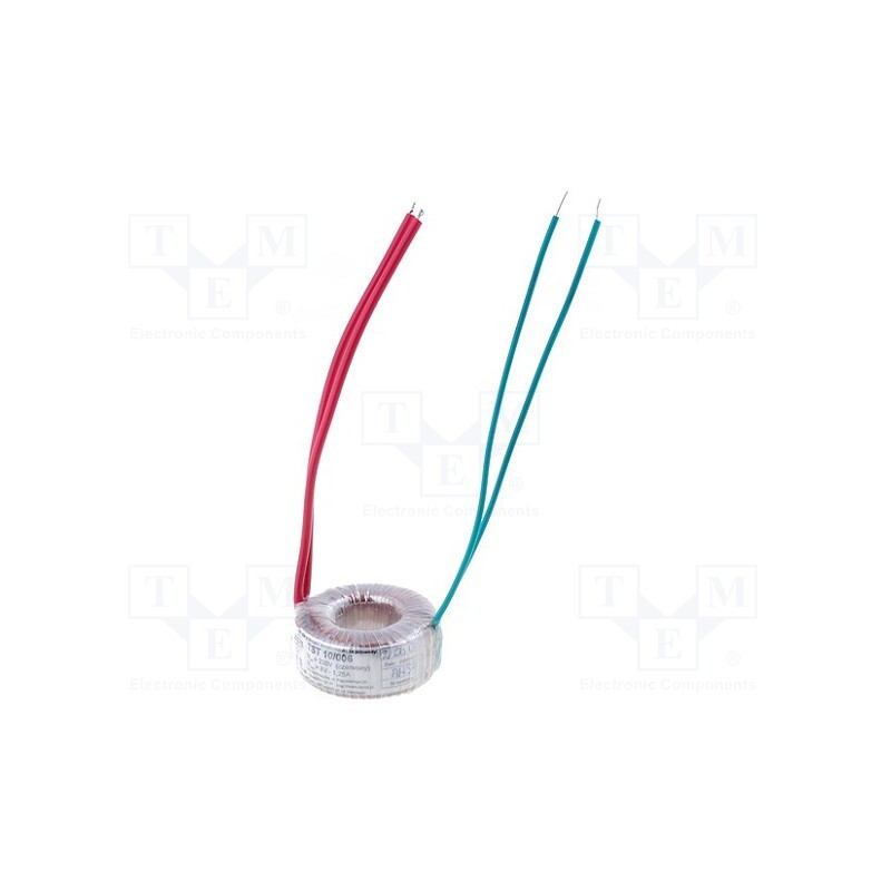 1 pcs x INDEL - TST 10/006 - Transformer: toroidal, 10VA, 230VAC, 8V, 1.25A, Leads: cables, IP00