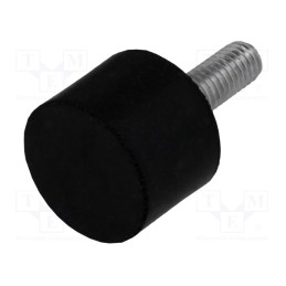 1 pcs x ELESA+GANTER - DVA.4-20-15-M6-18-40 - Vibroisolation foot, Ø: 20mm, H: 15mm, Shore hardness: 40±5, 210N