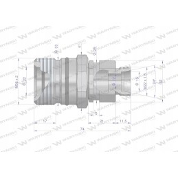 Hydraulic quick connector, screw-on socket M22x1 5