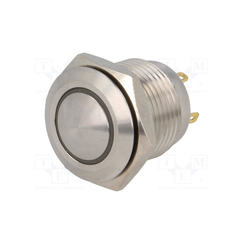 1 pcs x ONPOW - GQ16B-10E/J/Y/24V/S - Switch: vandal resistant, Pos: 2, SPST-NO, 2A/36VDC, IP65, OFF-(ON)