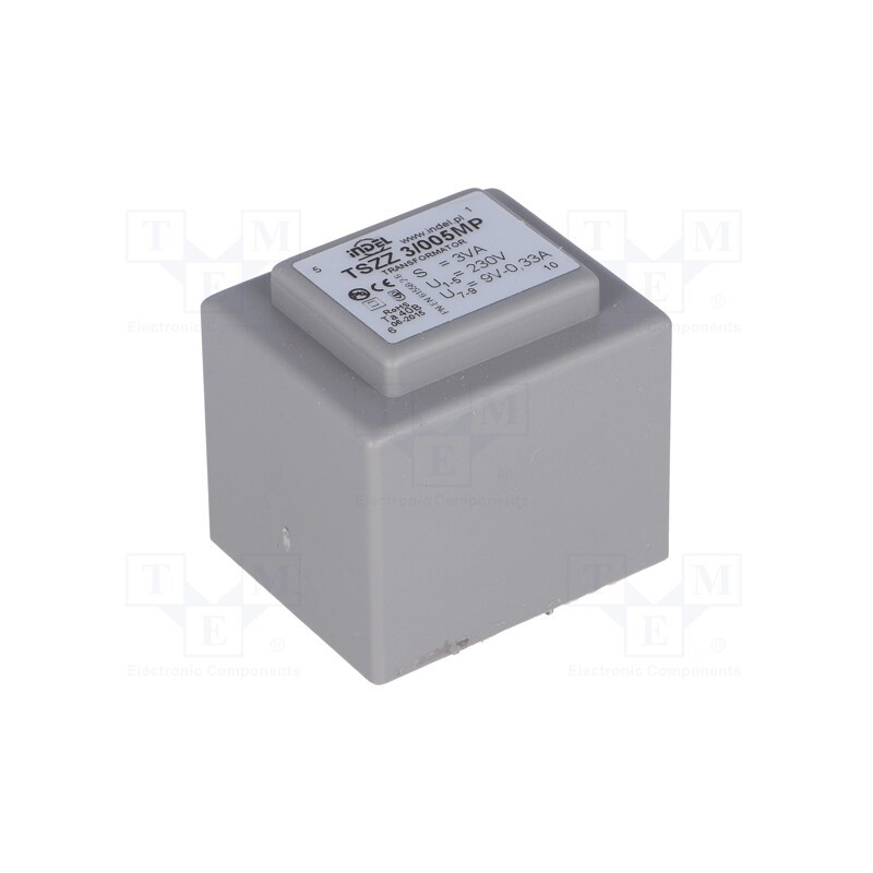 1 pcs x INDEL - TSZZ3/005MP - Transformer: encapsulated, 3VA, 230VAC, 9V, 330mA, PCB, IP00, C: 29mm