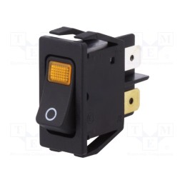 1 pcs x Marquardt - 1555.3104 - ROCKER, DPST, Pos: 2, ON-OFF, 16A/250VAC, black, IP40, filament lamp