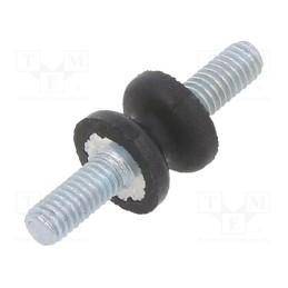 1 pcs x ELESA+GANTER - DVC.1-10-4,5-8-M4-10-40 - Vibration damper, M4, Ø: 10mm, rubber, L: 8mm, Thread len: 10mm, 43N