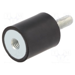 1 pcs x ELESA+GANTER - DVA.2-20-25-M6-18-40 - Vibration damper, M6, Ø: 20mm, rubber, L: 25mm, Thread len: 18mm