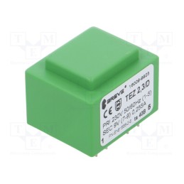 1 pcs x BREVE TUFVASSONS - TEZ2.3/D230/9V TA40 - Transformer: encapsulated, 2.3VA, 230VAC, 9V, 256mA, PCB, IP00, TEZ
