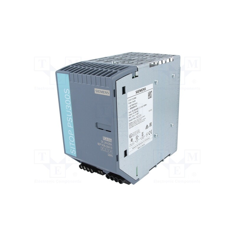 1 pcs x SIEMENS - 6EP1436-2BA10 - Power supply: switched-mode, for DIN rail, 480W, 24VDC, 20A, IP20