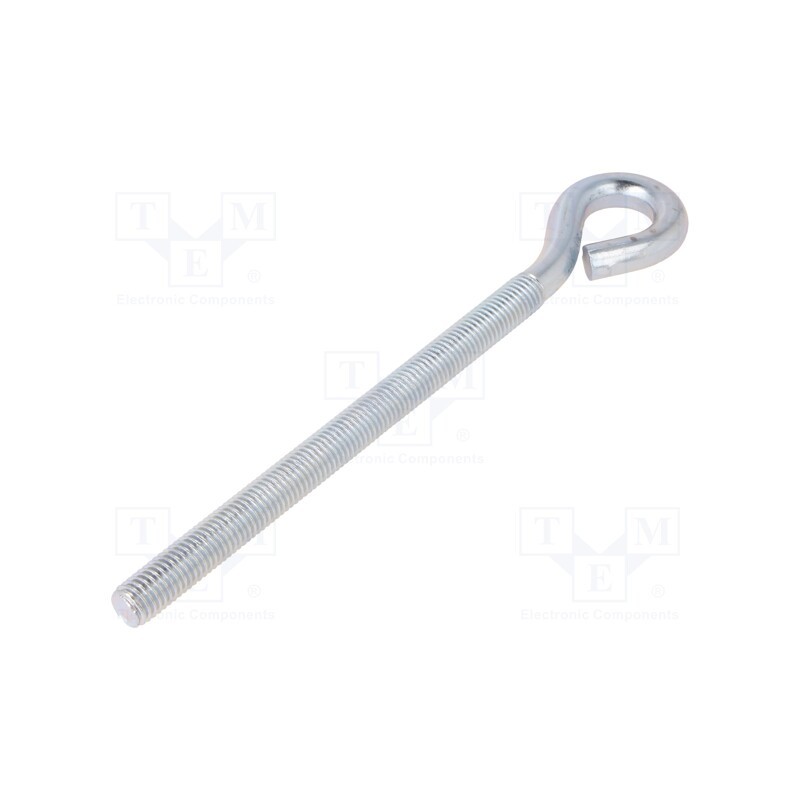 1 pcs x DROMET - HO12215 - Hook, ring, steel, zinc, Thread len: 157mm, Overall len: 215mm