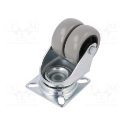 1 pcs x RADER - KPDA-PPU 50S - Transport wheel, Ø: 50mm, W: 36mm, H: 71mm, twin wheels,torsional