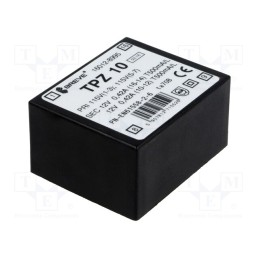1 pcs x BREVE TUFVASSONS - TPZ10/2*115/2*12V - Transformer: mains, 10VA, 115VAC,230VAC, 12V, 12V, PCB, IP00