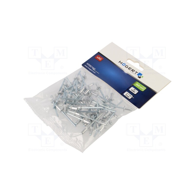 1 pcg x Hu00d6GERT TECHNIK - HT2C162 - Rivet, aluminium, Rivet diam: 4mm, L.rivet: 8mm, 50pcs.