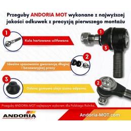 Long angular ball joint left C 385 Ursus thread