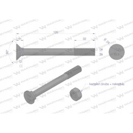 Plug-in screw d 608 m12x120 mm class 12 9