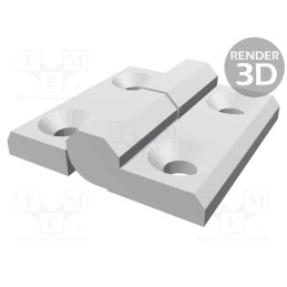 1 pcs x ELESA+GANTER - CFMY.60 SH-8-D - Hinge, Width: 60mm, technopolymer PA, H: 60mm, right, Ø: 8mm