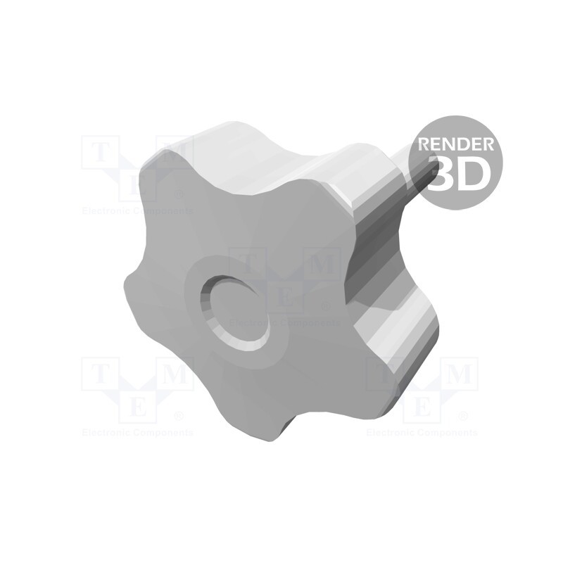 1 pcs x ELESA+GANTER - VCT.40 P-M8X30-C2 - Knob, Ø: 40mm, Ext.thread: M8, 30mm, H: 27mm, technopolymer PP