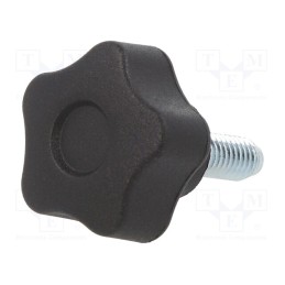 1 pcs x ELESA+GANTER - VCT.25 P-M6X16-C9 - Knob, Ø: 25mm, Ext.thread: M6, 16mm, H: 19mm, technopolymer PA