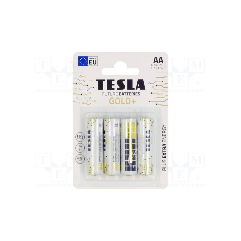 1 set x TESLA BATTERIES - 8594183392257 - Battery: alkaline, 1.5V, AA, non-rechargeable, Ø14.5x50.5mm, 4pcs.