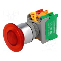 1 pcs x AUSPICIOUS - EBL22-1O/C R, W/O LAMP - Switch: push-button, 22mm, Stabl.pos: 1, NC + NO, red, 3A/230VAC