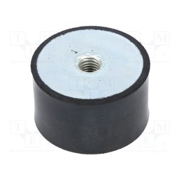 1 pcs x ELESA+GANTER - DVA.3-50-30-M10-55 - Vibration damper, M10, Ø: 50mm, rubber, L: 30mm, H: 10mm, 3300N