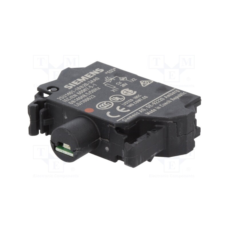 1 pcs x SIEMENS - 3SU1401-1BB20-3AA0 - Illuminating unit, 22mm, 3SU1.5, -25÷70°C, Illumin: LED, front